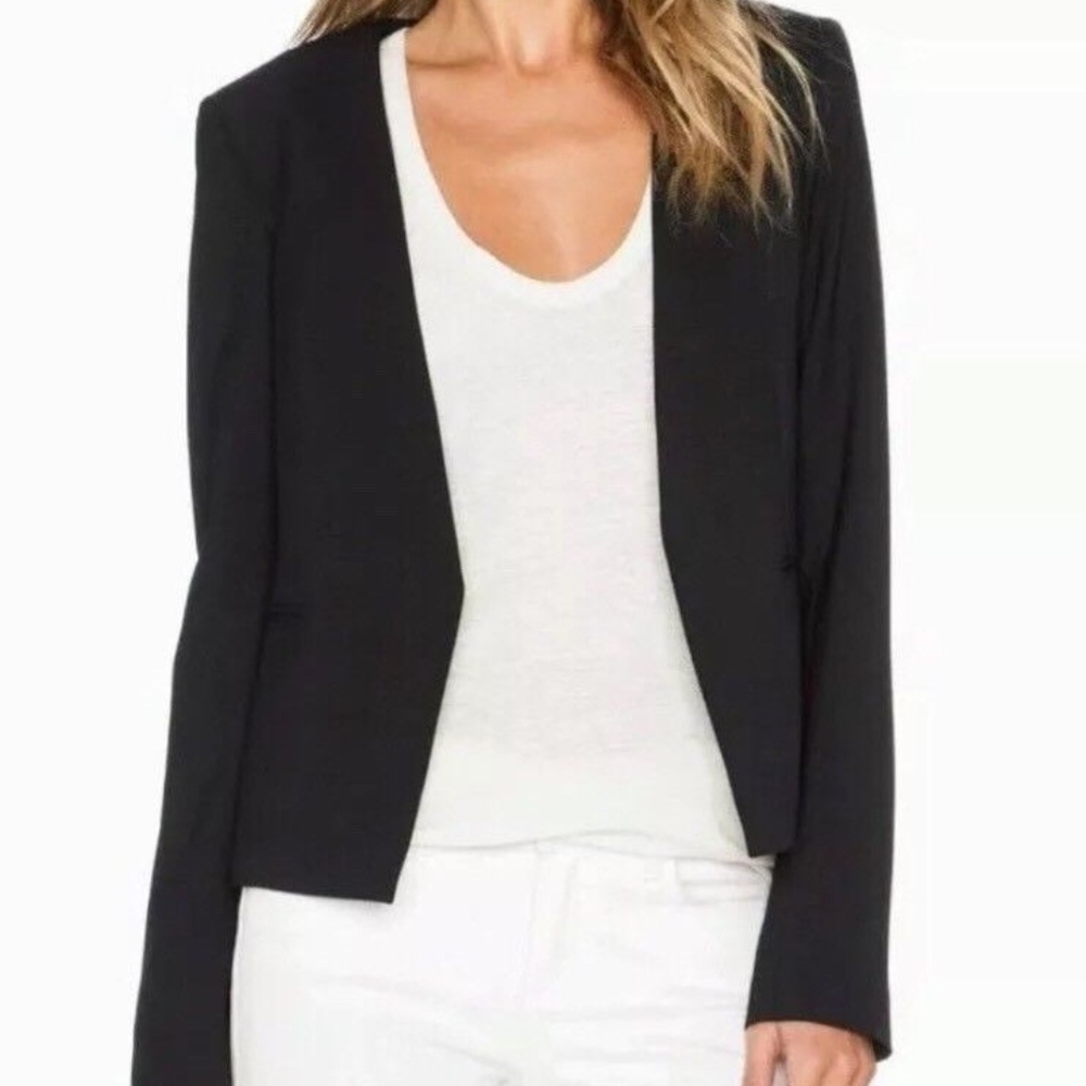 THEORY Black Open Blazer Jacket Career Cocktail